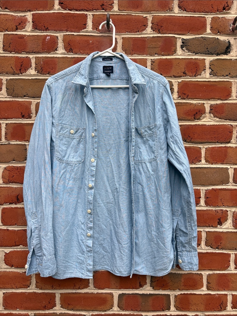 J. Crew Factory Light Blue Men's Chambray Button-Down Shirt